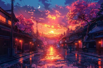 Wall Mural - beautiful night view of the city