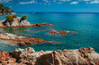 Beautiful landscape of Spain coast with rocks in summer