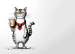 banner cat and coffee
