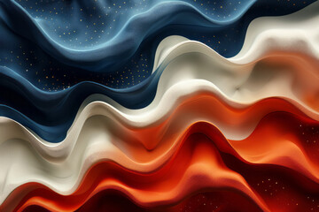 Fototapete - Design a vector image where an abstract pattern creates the illusion of a waving flag,