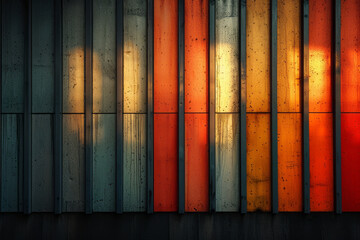 Poster - A series of parallel stripes that appear to converge and diverge due to color placement,