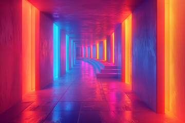 Aufkleber - A modern art deco design using neon colors to highlight geometric elegance,