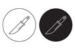 Knife icon, silhouette. Simple illustration of knife vector icon design for web design, logo, symbol. Military knife icon silhouette. Vector illustration.