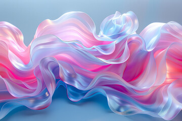 Fototapete - An image with stripes bending and swirling around each other, creating a fluid motion effect in pastel tones,