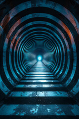 Aufkleber - An artwork with diagonal stripes that converge towards the center, giving the illusion of a deep pit,