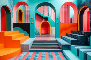 Poster - A playful design where stripes morph into familiar shapes and objects as the viewerâ€™s perspective changes,