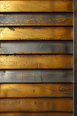 Poster - A sophisticated pattern with gold and silver horizontal stripes alternating in a precise, rhythmic sequence,