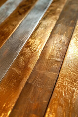 Poster - A sophisticated pattern with gold and silver horizontal stripes alternating in a precise, rhythmic sequence,