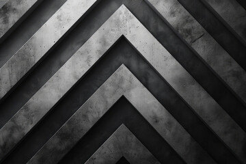 Poster - A graphic design with interlocking zigzag stripes in black and grey, forming a sharp, modern rhythm,