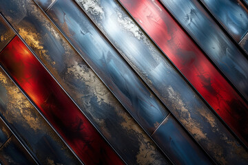 Poster - A background with diagonal stripes showcasing a brushed metal finish, alternating between matte and glossy effects,