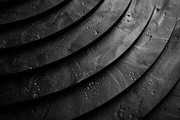 Poster - A minimalist pattern where fine sandpaper-textured stripes in gray scale enhance a simple black background,