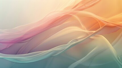 Poster - Vibrant abstract waves in pastel colours with a smooth gradient.