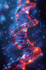 Aufkleber - A depiction of a DNA molecule in a quantum context, with base pairs glowing and interlinking through quantum effects,