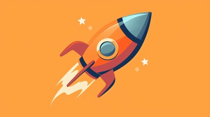 Wall Mural - The rocket icon in 2d format boasts a sleek flat design making it one of the top choices for 2d icons