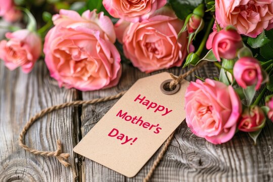 Mother's day greeting card. with roses.