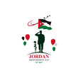 Vector illustration of Jordan Independence Day social media feed template