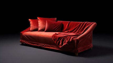 Wall Mural - red leather sofa