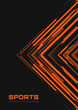 Modern sports vertical background with futuristic orange pattern. Abstract cover sports banner design. Vector illustration