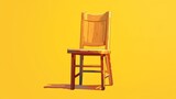 Fototapeta  - Icon of a solitary wooden chair