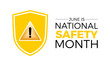 National Safety Month emergency awareness vector illustration. Accident safety prevention vector template for banner, card, background.
