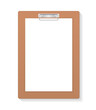 © Little Monster 2070 - PNG, Clipboard and paper sheet page. Empty clipboard with blank white paper sheet for mockup. Notepad information board. Business board with clip. Free space for text. Vector illustration in flat desi