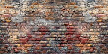 Weathered Grunge Brick Wall Texture Background