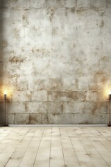 Wall Mural - b'Two vintage sconces on a whitewashed brick wall'