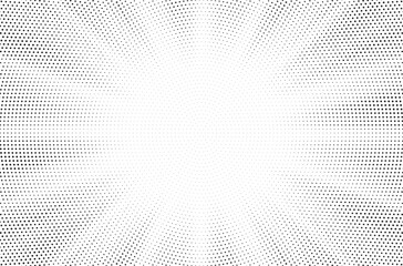 Aufkleber - Halftone gradient sun rays pattern. Abstract halftone vector dots background. monochrome dots pattern. Vector background in comic book style with sunburst rays and halftone. Retro pop art design.	