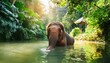 Elephant Bathing in the Pond