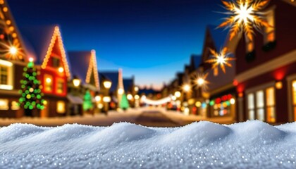 Wall Mural - b'Christmas Town with Snow Covered Street'