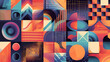 abstract geometric background set of shapes in the style of art