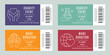 Donation and charity tickets template. Fundraising, donation or charity event flyer, card or poster