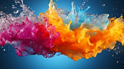 Canvas Print - b'Colorful abstract background with bright splashes'