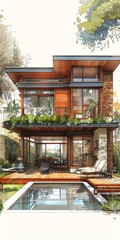 Wall Mural - Modern House Exterior Design