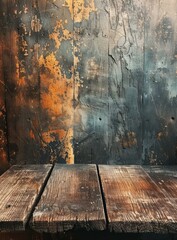 Wall Mural - b'Rustic wooden background with a dark blue painted plank wall'