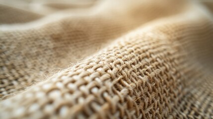 Leinwandbilder - A close up of a piece of fabric with a lot of texture. The fabric is a light brown color and he is made of natural fibers. The texture of the fabric is very intricate