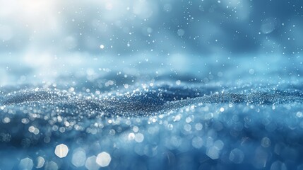 Poster - The image is of a body of water with a lot of snow on it. The scene is peaceful and serene, with the snow covering the water and creating a beautiful, sparkling effect