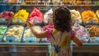 © AgungRikhi - A child gazes at colorful gelato pondering a sweet choice