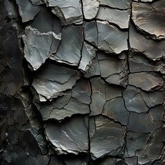 Wall Mural - b'Black and gray cracked stone texture background'