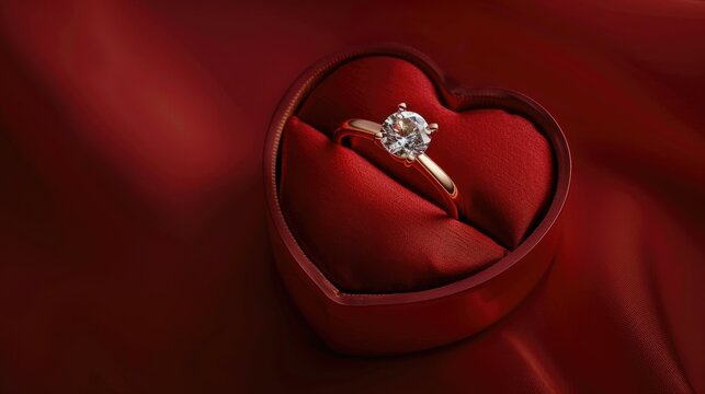 Celebrate special moments and express your love with a stunning gold ring presented in a heart shaped red box on occasions like Valentine s Day International Women s Day wedding anniversari