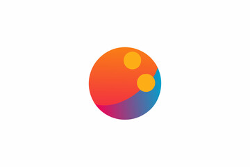 Aufkleber - A colorful circular logo with overlapping shapes in shades of orange, red, blue, and yellow.