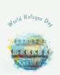 World refugee day,  global immigration, barbed wire, exile camp, illegal border crossing, prison fence, human rights and racism 