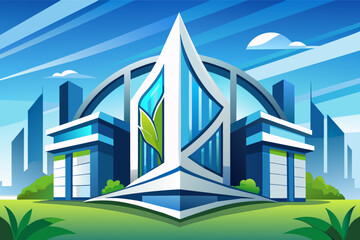 Aufkleber - logo mockup incorporated into the architecture of a modern building