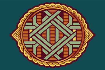Aufkleber - logo mockup woven into a tapestry of intricate patterns