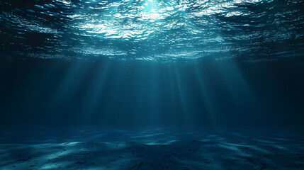 Wall Mural - dark blue ocean surface seen from underwater