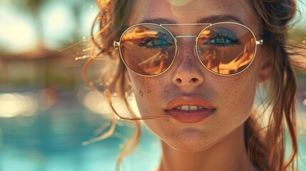 Wall Mural - portrait of woman at summer resort