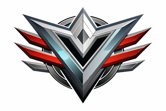 Conceptualize a futuristic logo using metallic gradient tones and vector design
