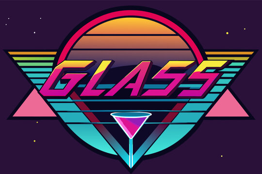 Retro futuristic logo with the word 