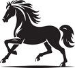 horse silhouette style vector illustration art white background - Generative AI