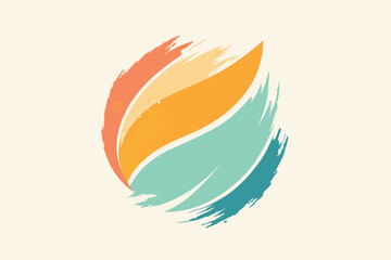 Poster - logo design that utilizes a textured brushstroke and a pastel color palette, evoking a sense of artistry and warmth